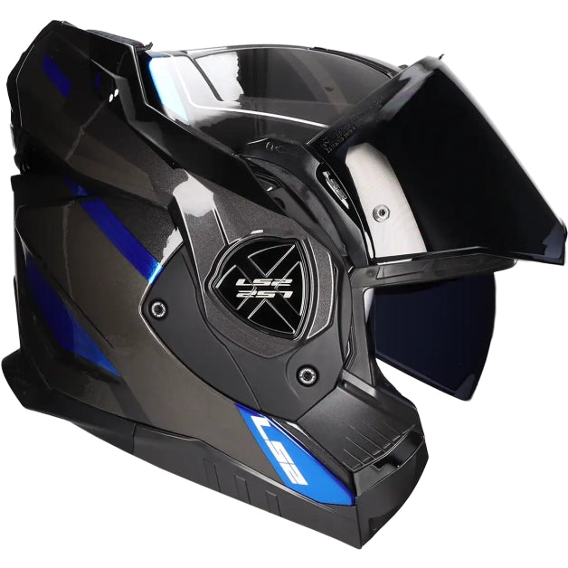 LS2 HELM ADVANT X SPECTRUM FF901 TITANIUM BLAUW