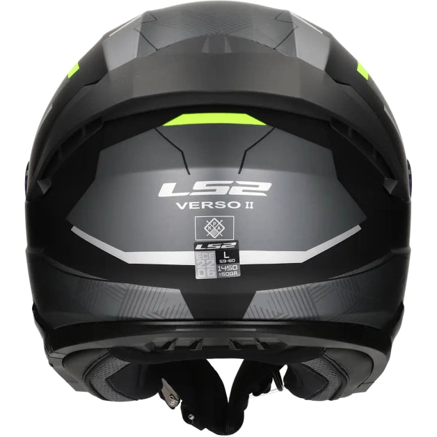 LS2 HELM VERSO II AIR OF618 MAT ZWART / FLUOR GEEL