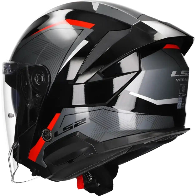 LS2 HELM VERSO II AIR OF618 ZWART / ROOD