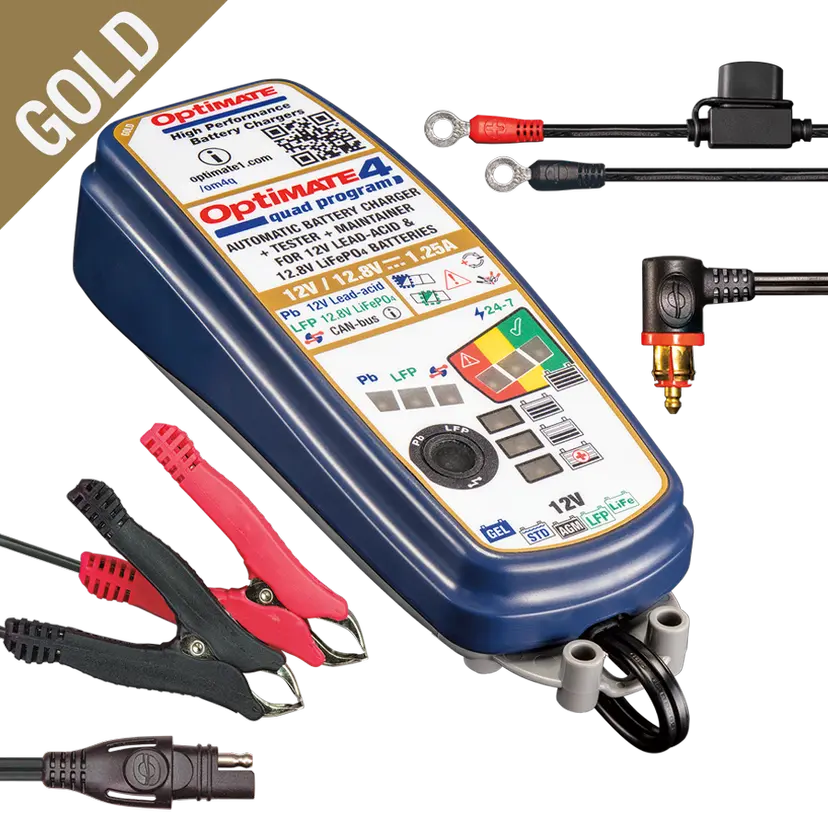 Tecmate Optimate 4 Quad Premium Canbus Gold Druppellader