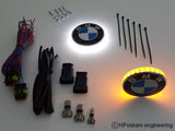 BMW LED EMBLEEM KNIPPERLICHT + DRL 70 MM SET