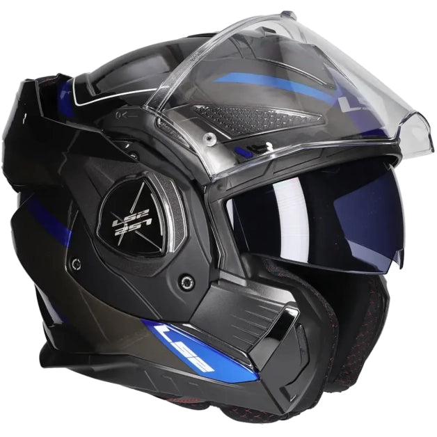LS2 HELM ADVANT X SPECTRUM FF901 TITANIUM BLAUW