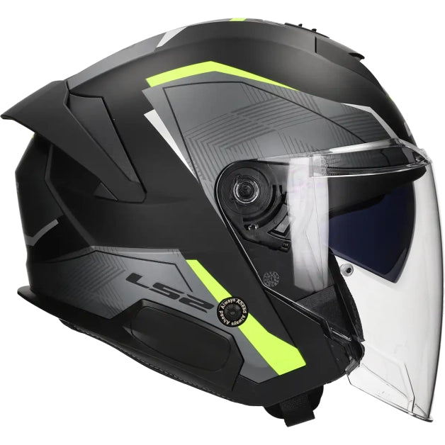 LS2 HELM VERSO II AIR OF618 MAT ZWART / FLUOR GEEL