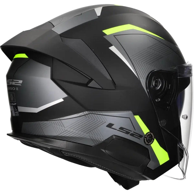LS2 HELM VERSO II AIR OF618 MAT ZWART / FLUOR GEEL