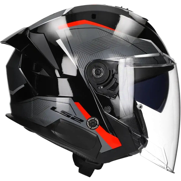 LS2 HELM VERSO II AIR OF618 ZWART / ROOD