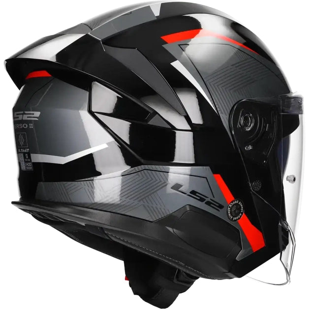 LS2 HELM VERSO II AIR OF618 ZWART / ROOD