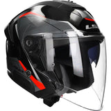 LS2 HELM VERSO II AIR OF618 ZWART / ROOD